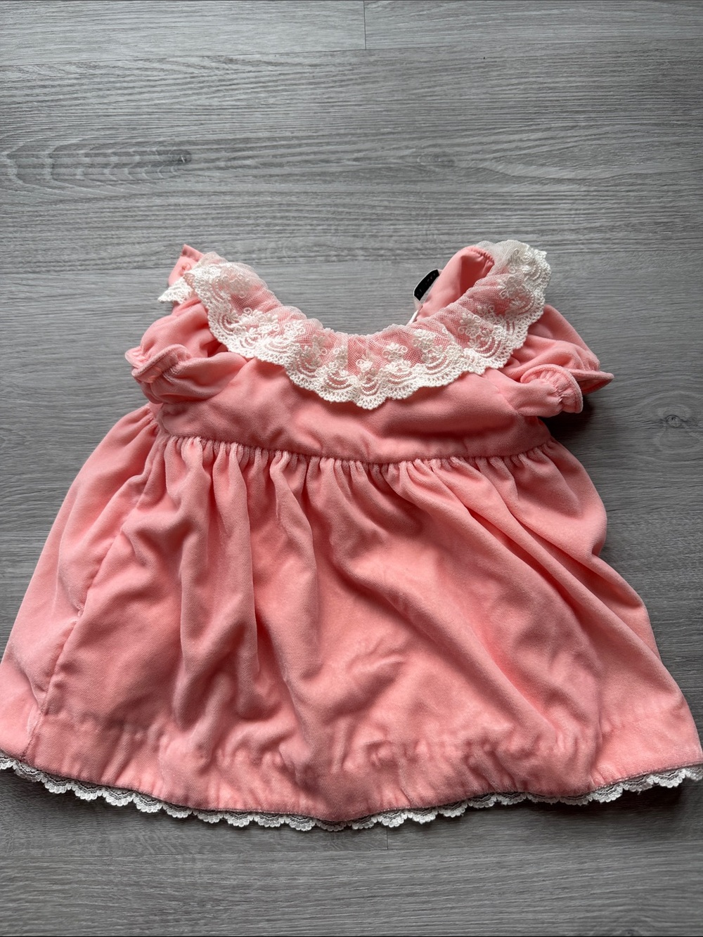 Jane & Jack Pink Lace-Trim Baby Dress Top